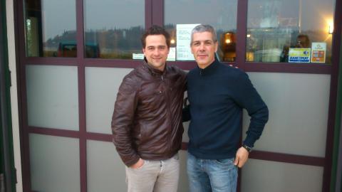 Eigenaar Massimo Ronca met Wouter.